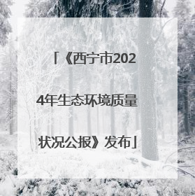 《西宁市2024年生态环境质量状况公报》发布