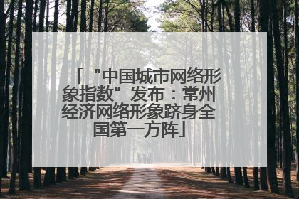 “中国城市网络形象指数”发布：常州经济网络形象跻身全国第一方阵