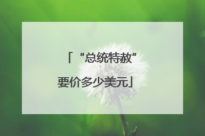 “总统特赦”要价多少美元