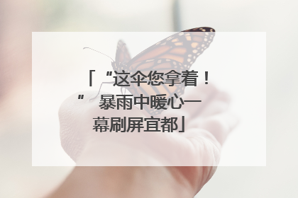 “这伞您拿着！” 暴雨中暖心一幕刷屏宜都