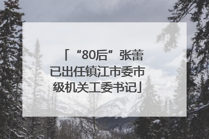 “80后”张蕾已出任镇江市委市级机关工委书记