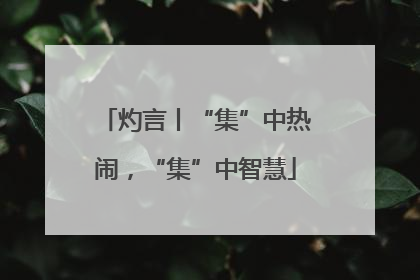 灼言丨“集”中热闹，“集”中智慧