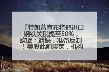 特朗普宣布将把进口钢铁关税提至50%，欧盟：遗憾，准备反制！美股此前震荡，机构：美元正进入熊市