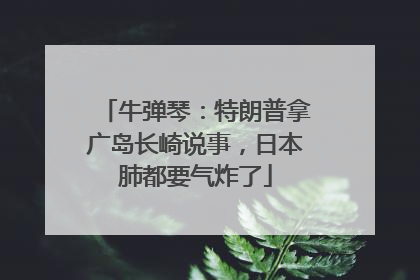 牛弹琴：特朗普拿广岛长崎说事，日本肺都要气炸了