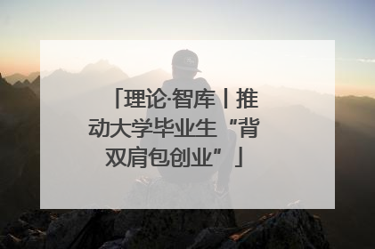 理论·智库丨推动大学毕业生“背双肩包创业”