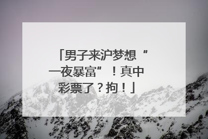 男子来沪梦想“一夜暴富”！真中彩票了？拘！