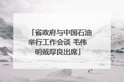 省政府与中国石油举行工作会谈 毛伟明戴厚良出席
