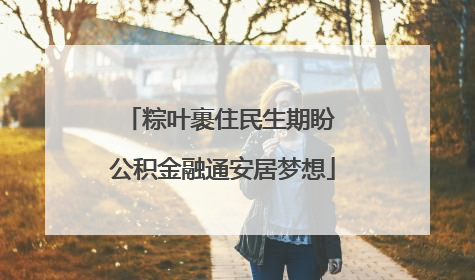 粽叶裹住民生期盼 公积金融通安居梦想