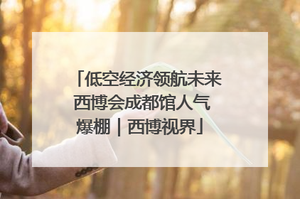 低空经济领航未来 西博会成都馆人气爆棚｜西博视界