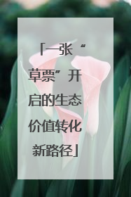 一张“草票”开启的生态价值转化新路径