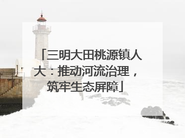 三明大田桃源镇人大：推动河流治理，筑牢生态屏障
