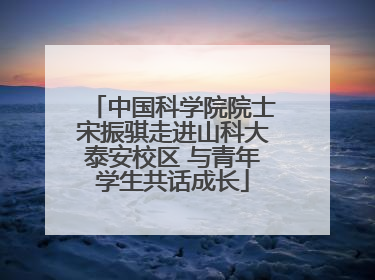 中国科学院院士宋振骐走进山科大泰安校区 与青年学生共话成长