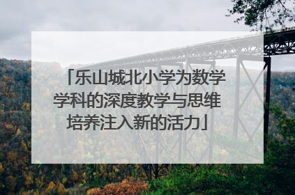 乐山城北小学为数学学科的深度教学与思维培养注入新的活力