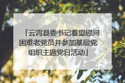 云霄县委书记看望慰问困难老党员并参加基层党组织主题党日活动