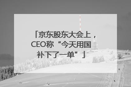 京东股东大会上，CEO称“今天用国补下了一单”