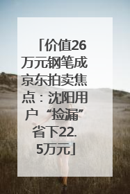 价值26万元钢笔成京东拍卖焦点：沈阳用户“捡漏”省下22.5万元