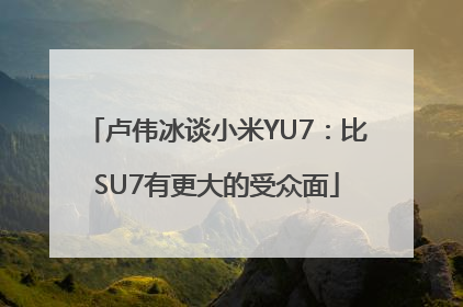 卢伟冰谈小米YU7：比SU7有更大的受众面