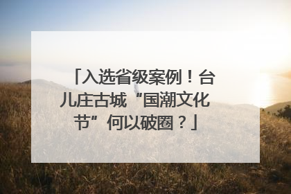 入选省级案例！台儿庄古城“国潮文化节”何以破圈？