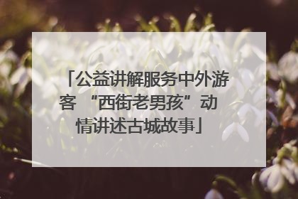 公益讲解服务中外游客 “西街老男孩”动情讲述古城故事