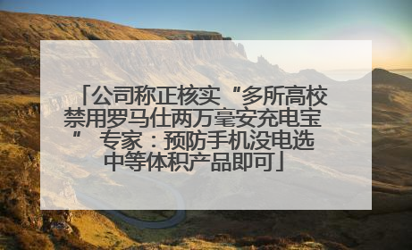 公司称正核实“多所高校禁用罗马仕两万毫安充电宝” 专家：预防手机没电选中等体积产品即可