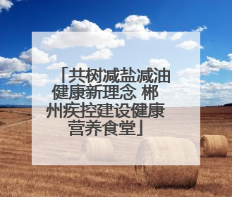 共树减盐减油健康新理念 郴州疾控建设健康营养食堂