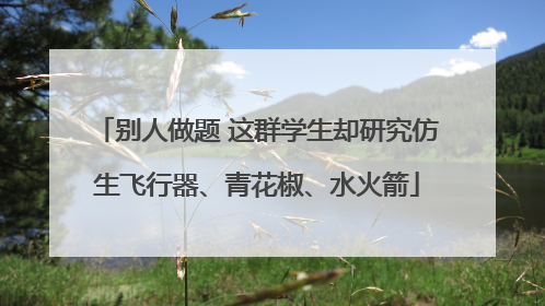 别人做题 这群学生却研究仿生飞行器、青花椒、水火箭