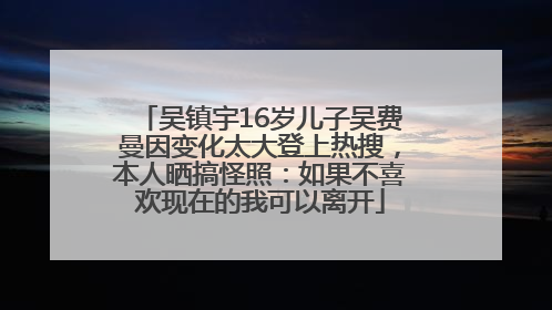 吴镇宇16岁儿子吴费曼因变化太大登上热搜，本人晒搞怪照：如果不喜欢现在的我可以离开