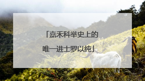 嘉禾科举史上的唯一进士罗以纯