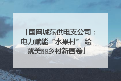 国网城东供电支公司：电力赋能“水果村” 绘就美丽乡村新画卷