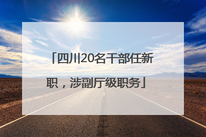 四川20名干部任新职，涉副厅级职务