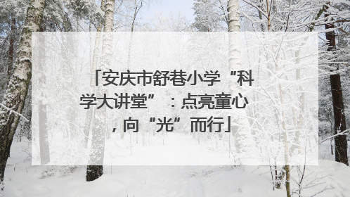 安庆市舒巷小学“科学大讲堂”：点亮童心，向“光”而行