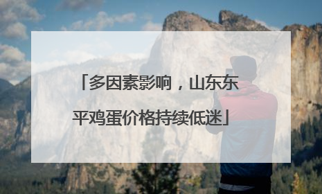 多因素影响，山东东平鸡蛋价格持续低迷