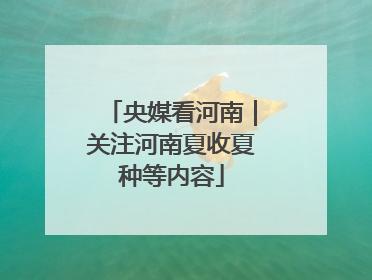 央媒看河南｜关注河南夏收夏种等内容