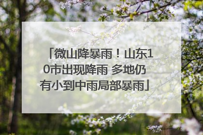 微山降暴雨！山东10市出现降雨 多地仍有小到中雨局部暴雨