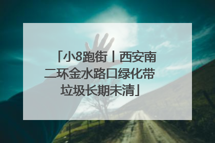 小8跑街丨西安南二环金水路口绿化带垃圾长期未清
