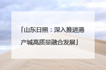 山东日照：深入推进港产城高质量融合发展