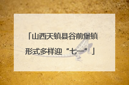 山西天镇县谷前堡镇 形式多样迎“七一”