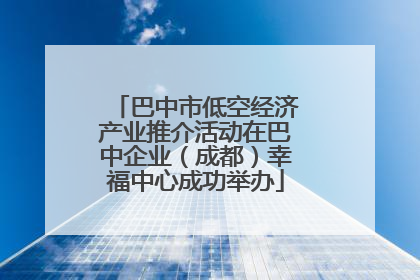 巴中市低空经济产业推介活动在巴中企业（成都）幸福中心成功举办