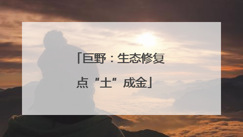巨野：生态修复点“土”成金