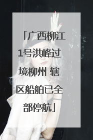 广西柳江1号洪峰过境柳州 辖区船舶已全部停航