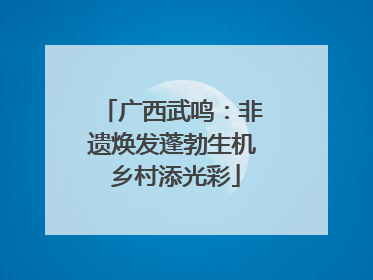 广西武鸣：非遗焕发蓬勃生机 乡村添光彩