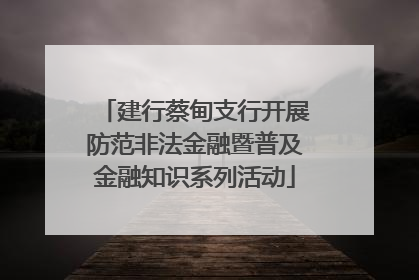 建行蔡甸支行开展防范非法金融暨普及金融知识系列活动