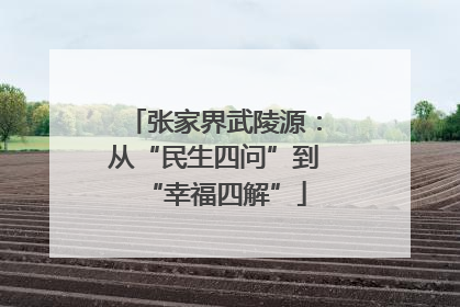 张家界武陵源：从“民生四问”到“幸福四解”