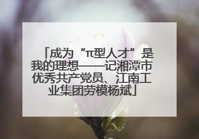成为“π型人才”是我的理想——记湘潭市优秀共产党员、江南工业集团劳模杨斌