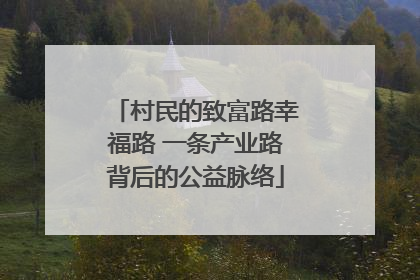 村民的致富路幸福路 一条产业路背后的公益脉络