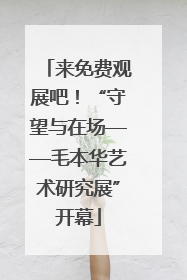 来免费观展吧！“守望与在场——毛本华艺术研究展”开幕
