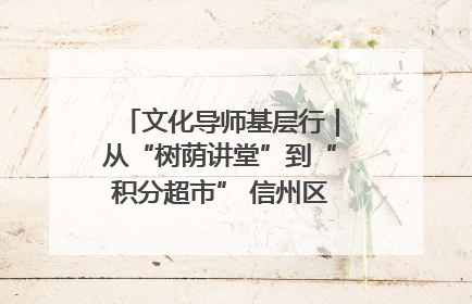 文化导师基层行｜从“树荫讲堂”到“积分超市” 信州区基层治理有实招
