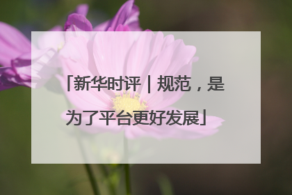 新华时评｜规范，是为了平台更好发展