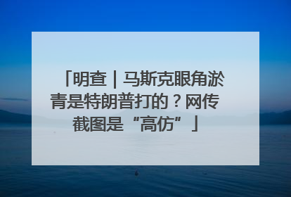 明查｜马斯克眼角淤青是特朗普打的？网传截图是“高仿”