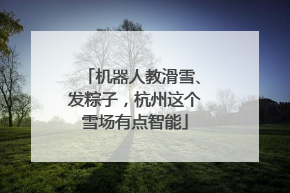机器人教滑雪、发粽子，杭州这个雪场有点智能